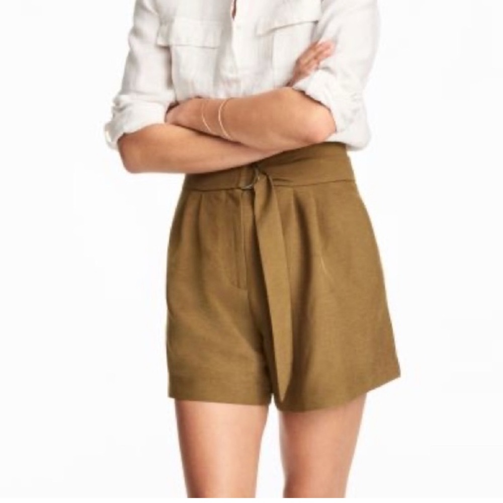 Women's Tan High-Waisted Shorts